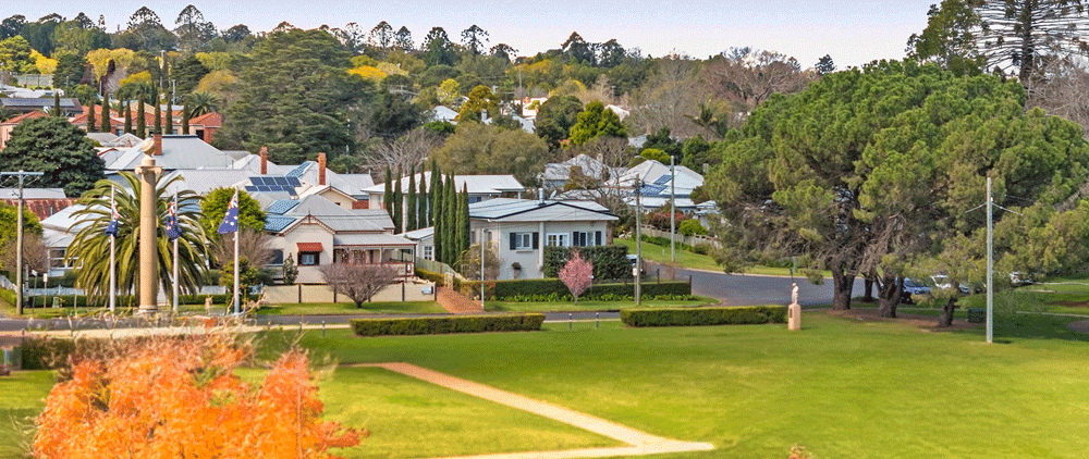 The Bannockburn properties side by side beside Queens Park